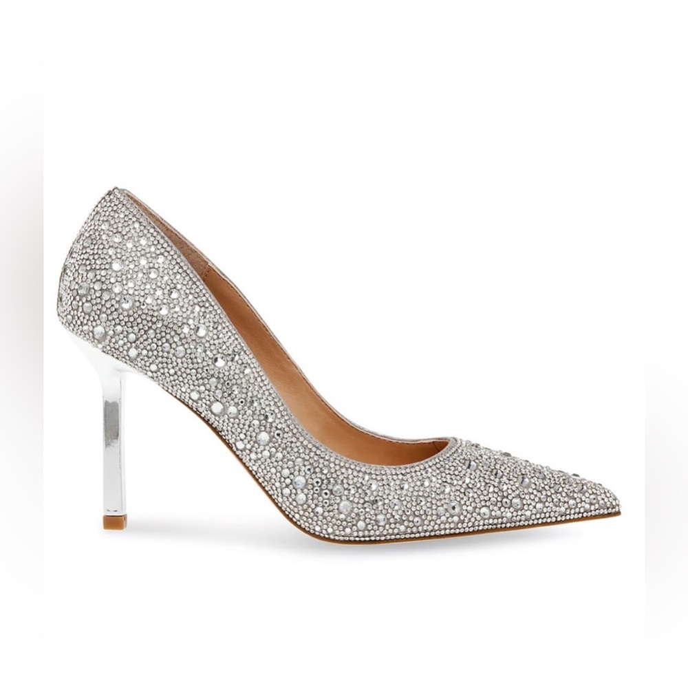 NWT NIB Steve Madden Classie Pointed Toe Rhinestone Stiletto Heel Pumps 8.5 - Picture 4 of 6